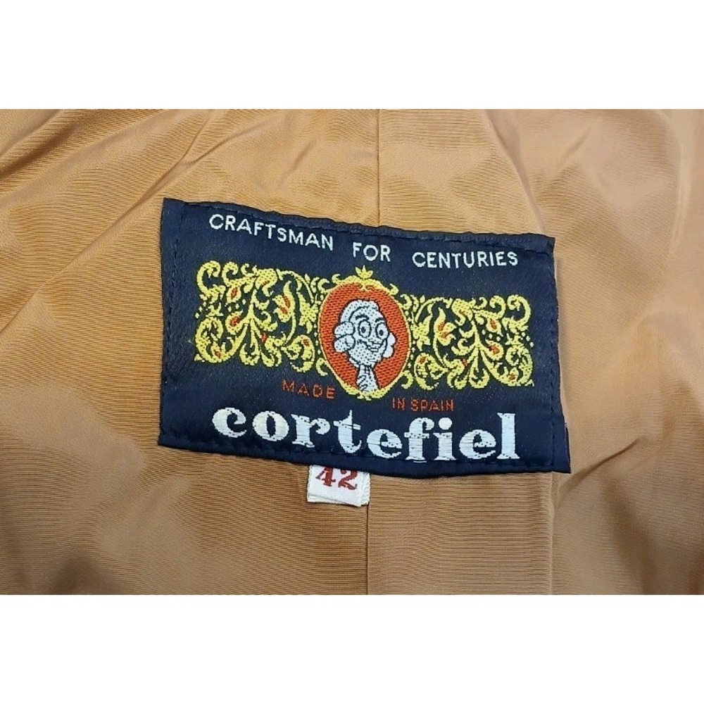 Vintage Cortefiel Mens Black Double Breasted Trench Coat Sz 42 Made in Spain  AC - Picture 7 of 13